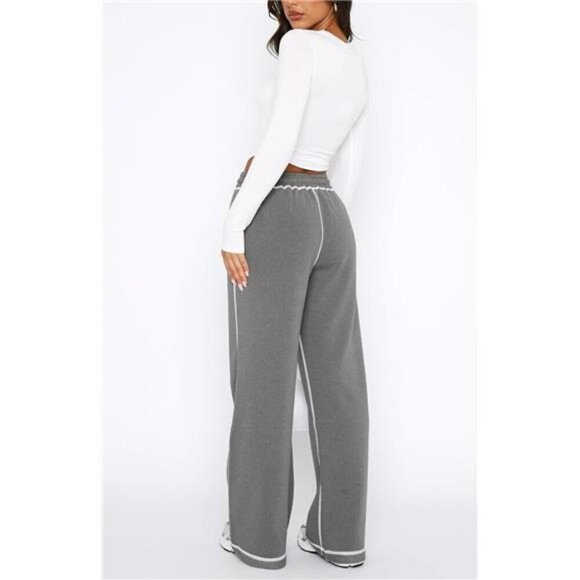 Wide Leg Sweatpants Women High Waisted Joggers Lounge Pants Soft Fleece - Picture 3 of 7